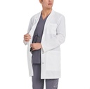 WL801 - Bata blanca tipo tableta de 5 bolsillos y cuerpo entero