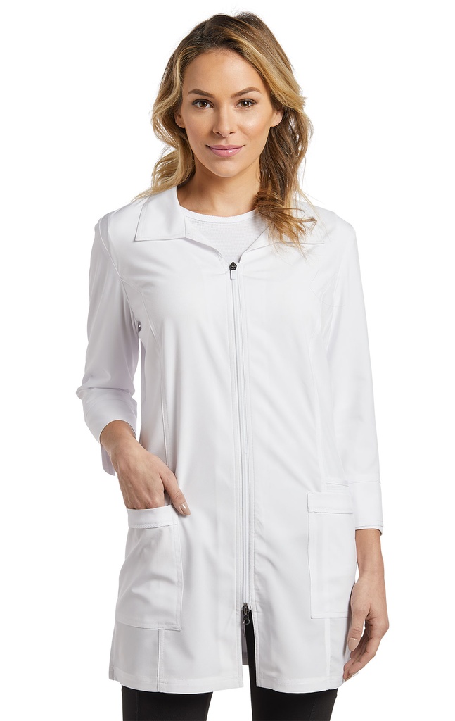 2417 Bata de Laboratorio Fit con Cremallera Frontal