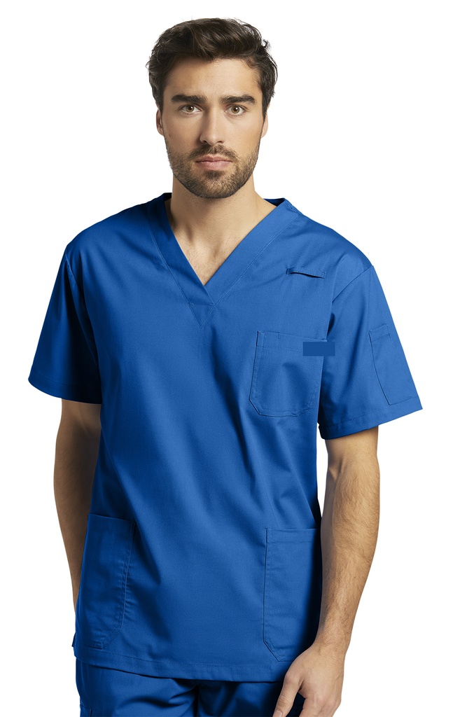2262 Camisa Médica Cuello V de Tres Bolsillos Duo Scrub Hombre
