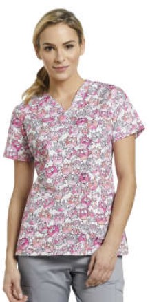 [CI-WCR-617WHO-XS] 617 WHO PRINTED V-NECK TOP WHOOOS